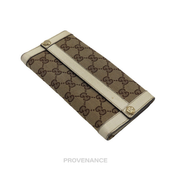 🔴 Gucci GG Canvas Long Wallet - White - Picture 5 of 9